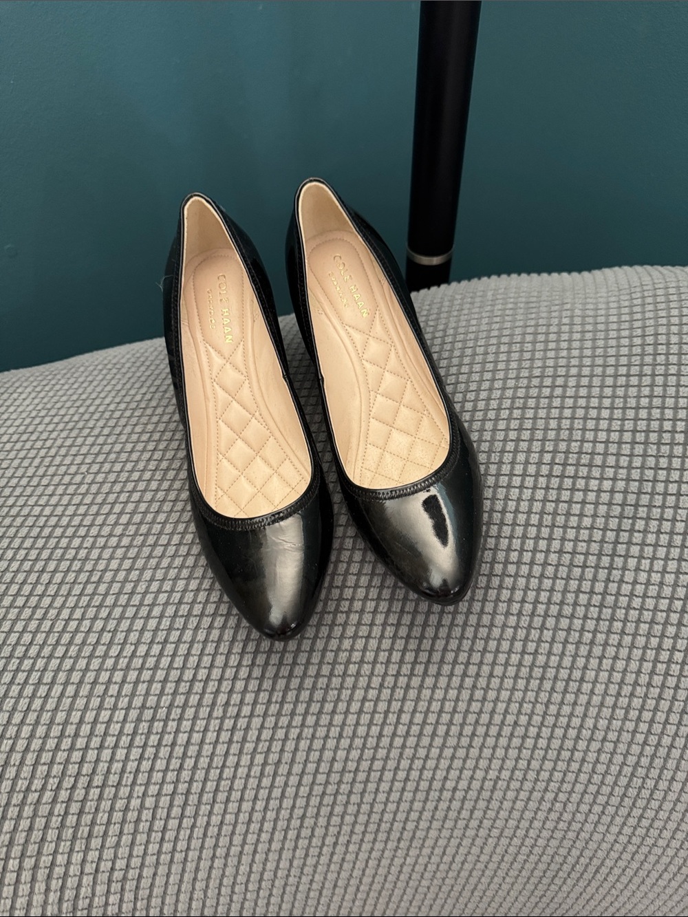 Cole Haan Black Patent Leather Pointed Ballet Flats